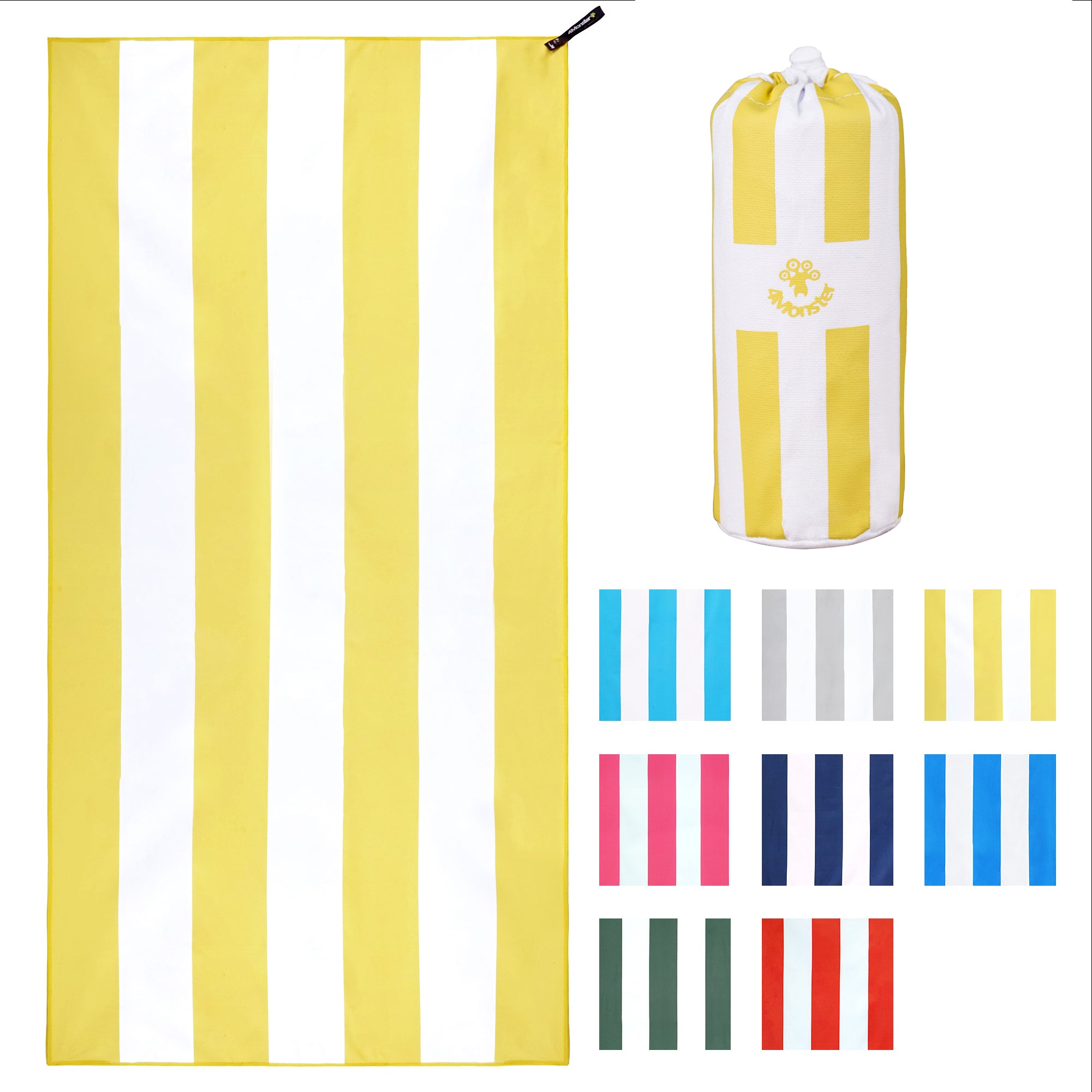 4Monster Microfiber Striped Beach Towel - Bright Colors