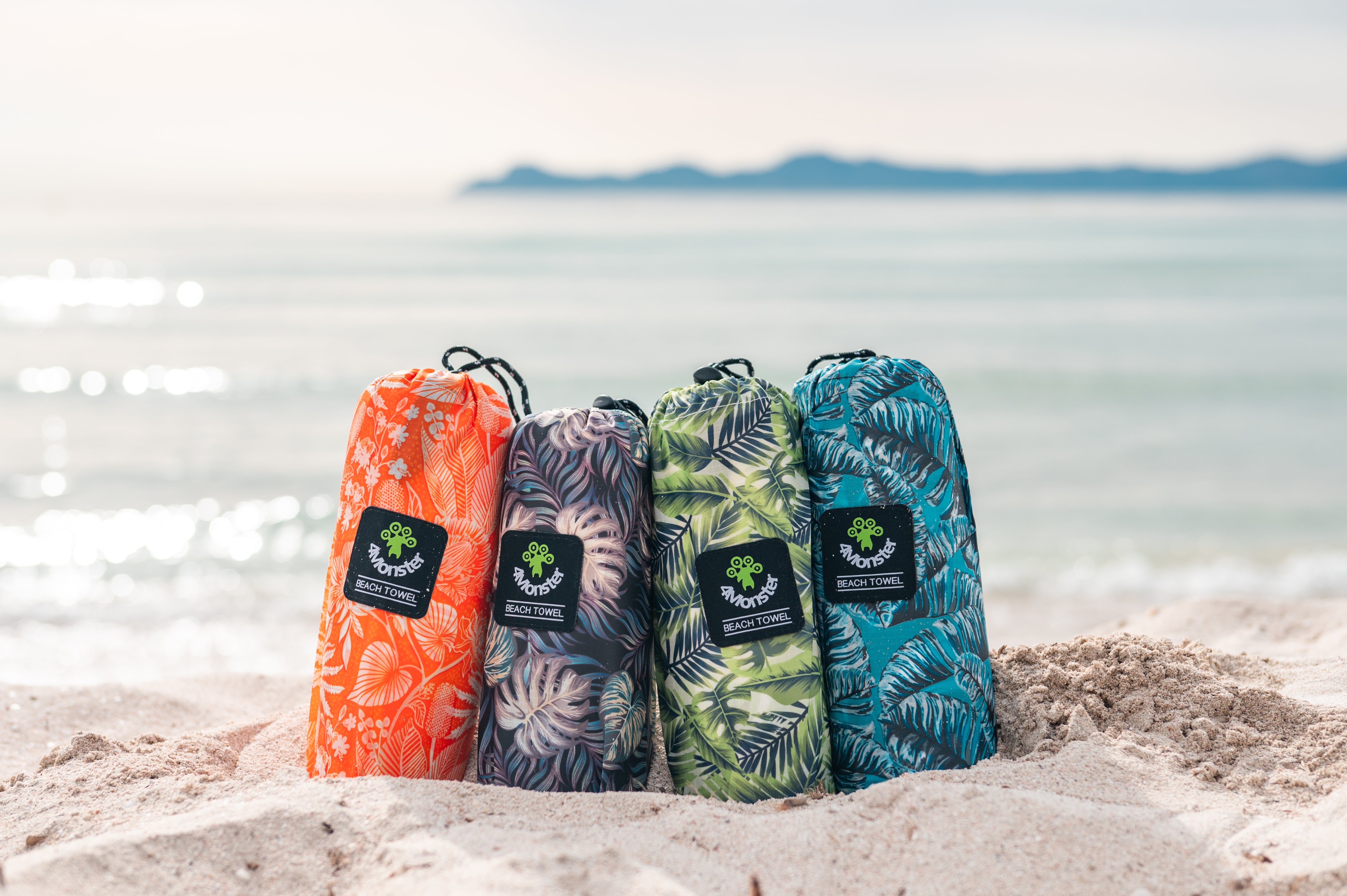 New Released-4Monster Quick Dry Beach Towel Palm Leaves Series