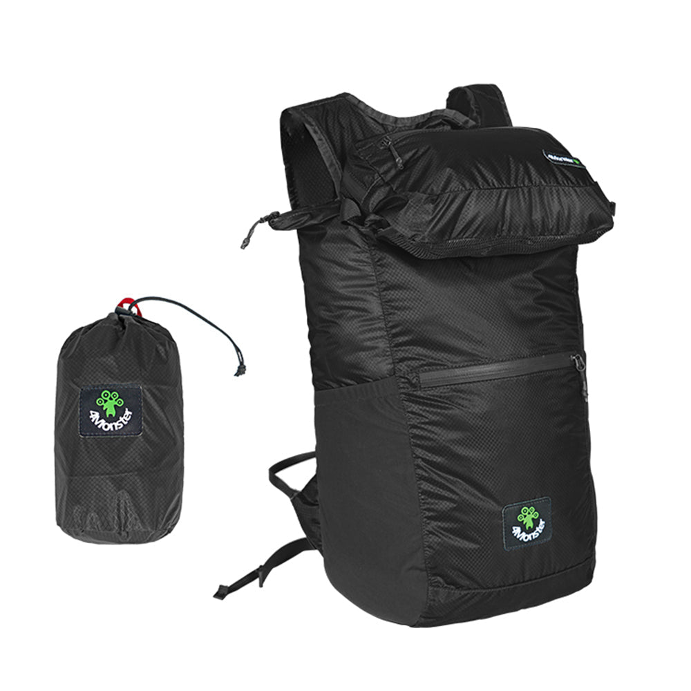 4Monster Backpack Waist Pack 2 in 1, Waterproof Lightweight Packable Backpack 4monster outdoor 32L Black