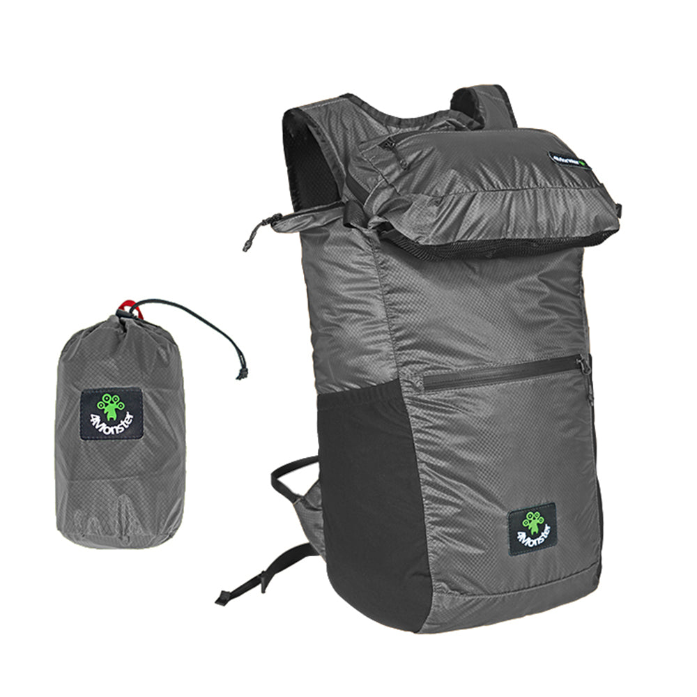 4Monster Backpack Waist Pack 2 in 1, Waterproof Lightweight Packable Backpack 4monster outdoor 32L Grey