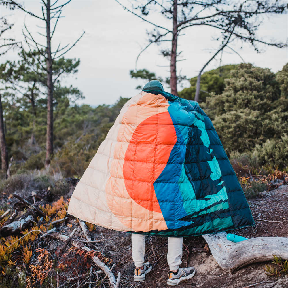 4Monster Down Puffy Camping Travel Blanket - Impression Sunrise Camping Blanket 4monster outdoor