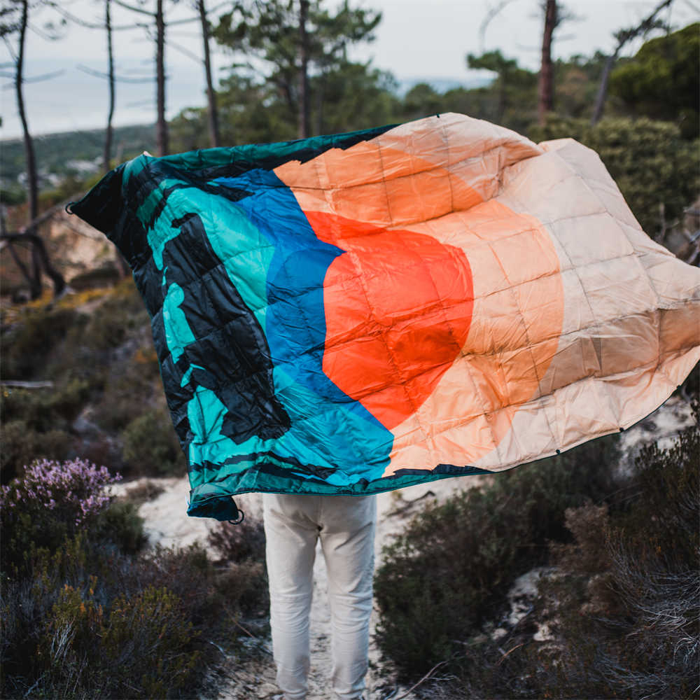 4Monster Down Puffy Camping Travel Blanket - Impression Sunrise Camping Blanket 4monster outdoor