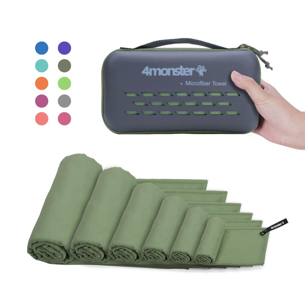 4Monster EVA Antibacterial Travel Towel microfiber towel 4Monster XS Army Green