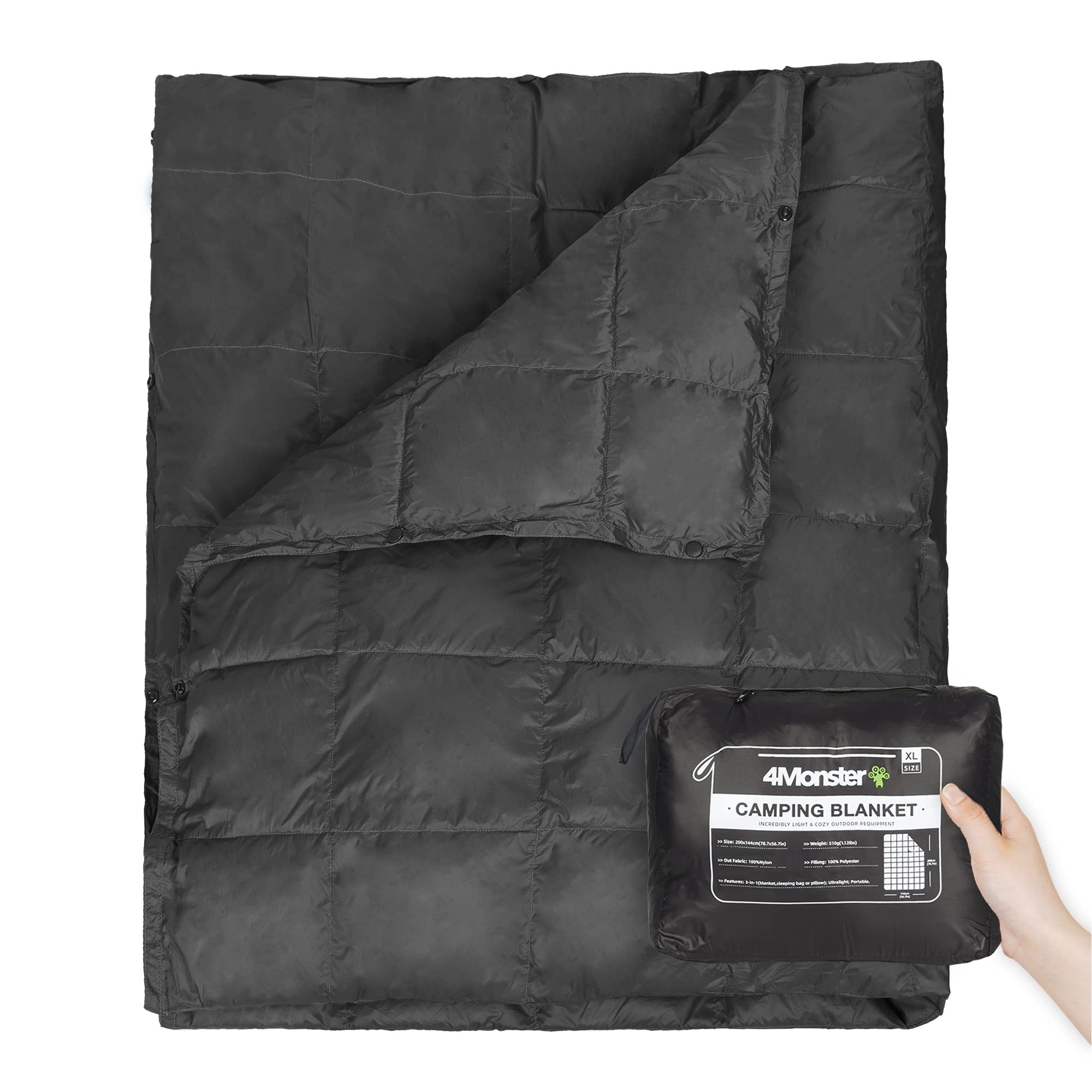 FREE SHIPPING 4Monster Feather Silk Blanket blanket 4monster outdoor Black L (55”X 69”)