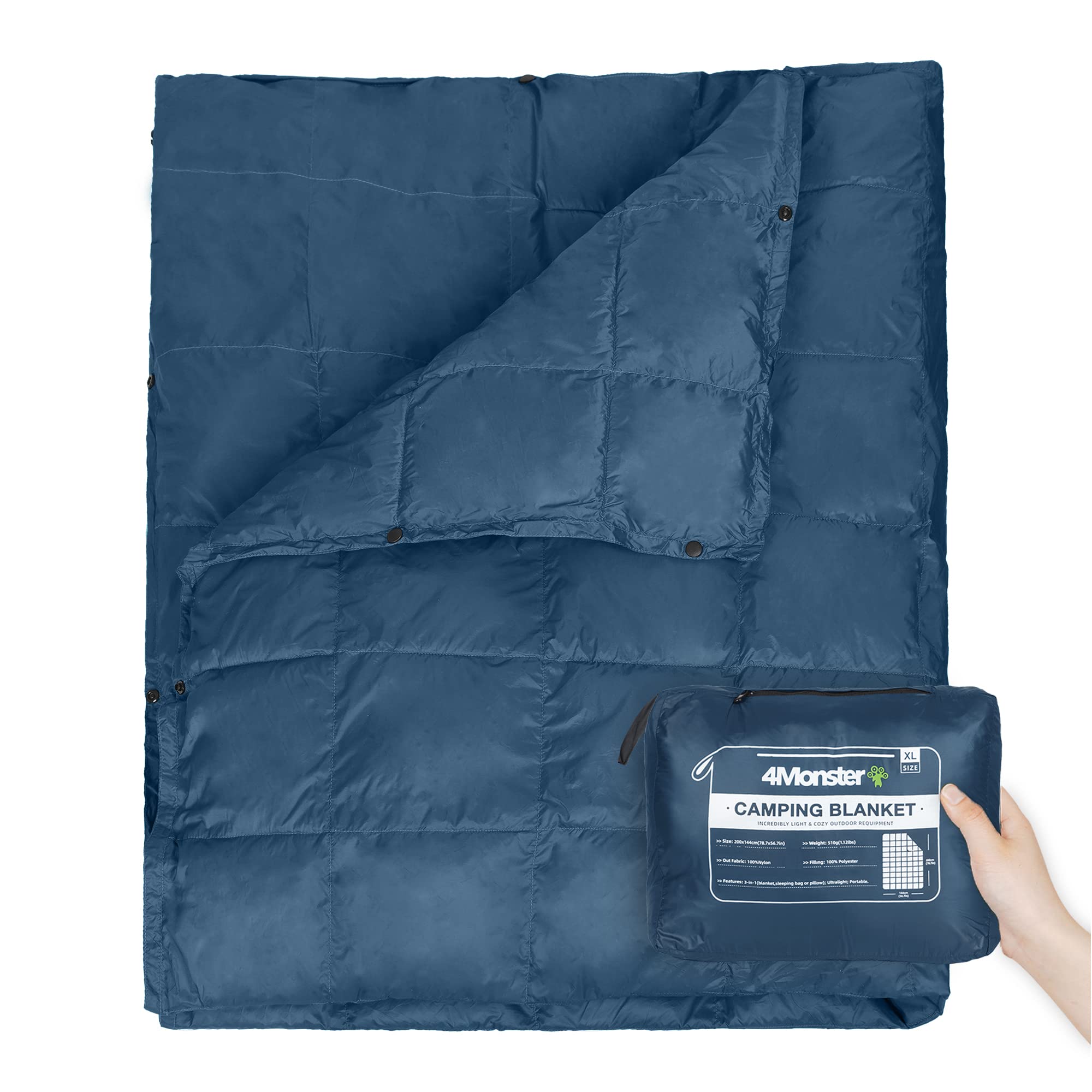 FREE SHIPPING 4Monster Feather Silk Blanket blanket 4monster outdoor Dark Blue L (55”X 69”)