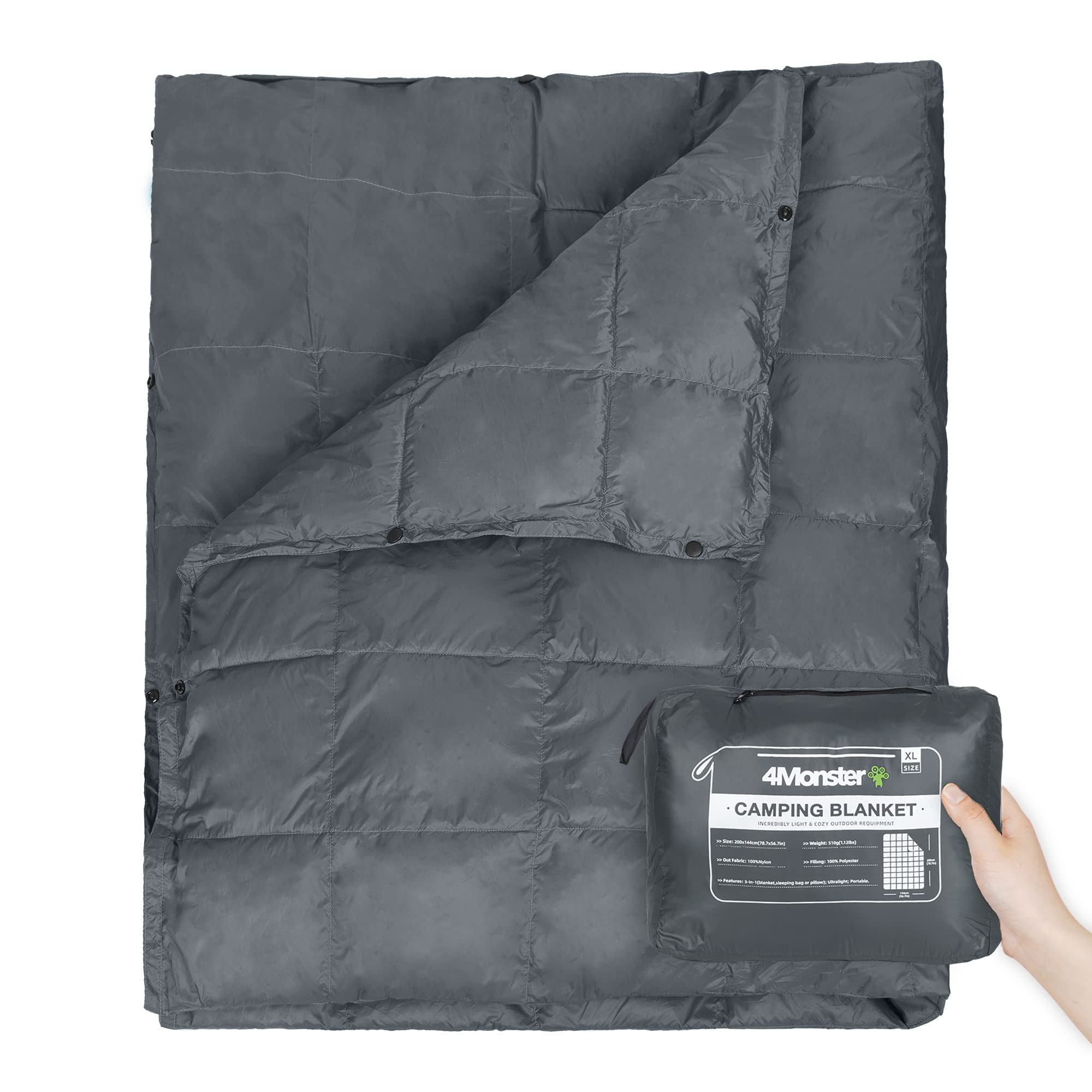 FREE SHIPPING 4Monster Feather Silk Blanket blanket 4monster outdoor Grey L (55”X 69”)