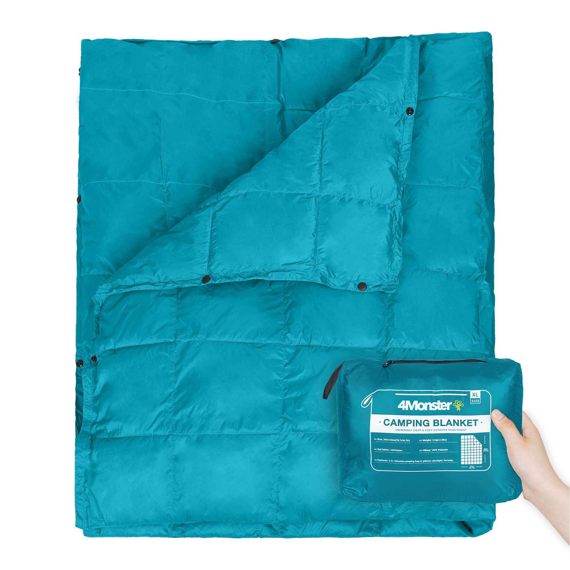 FREE SHIPPING 4Monster Feather Silk Blanket blanket 4monster outdoor Peacock Blue L (55”X 69”)