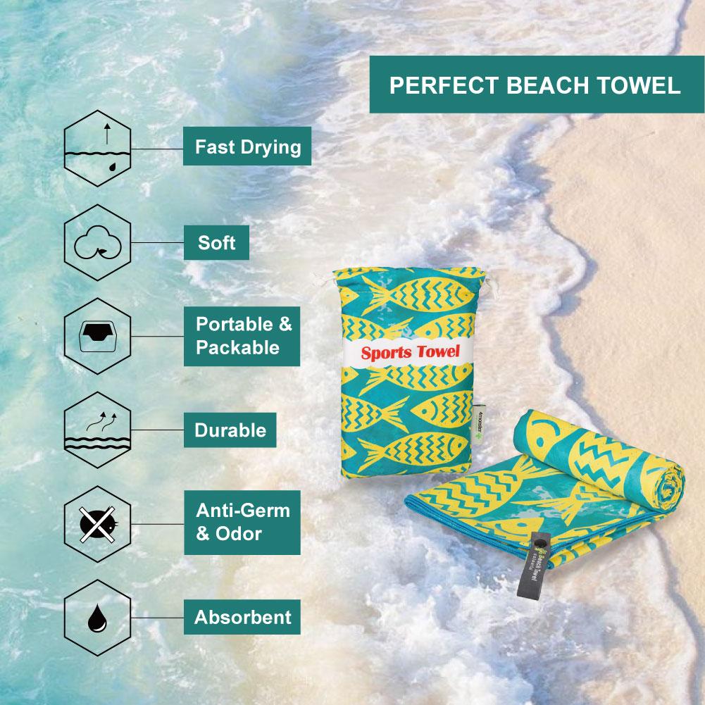 4Monster Microfiber Beach Towel Quick Dry Absorbent Lightweight Towel Fish Fashion microfiber towel 4Monster