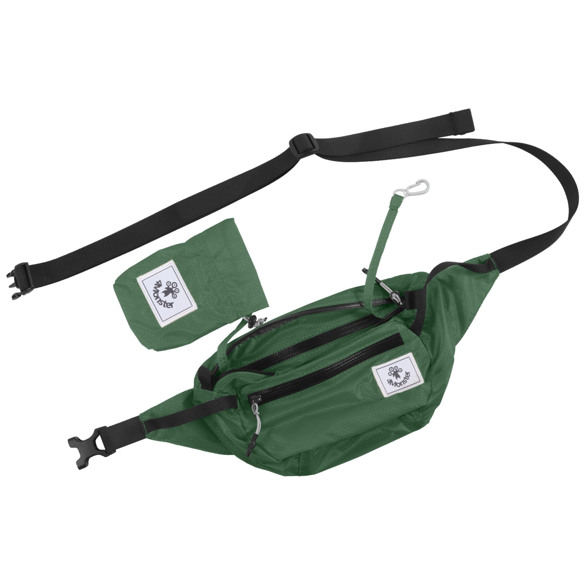 4Monster Hiking Waist Packs Portable with Multi-Pockets Adjustable Belts- Plain Color waist bag 4Monster Army Green 2L