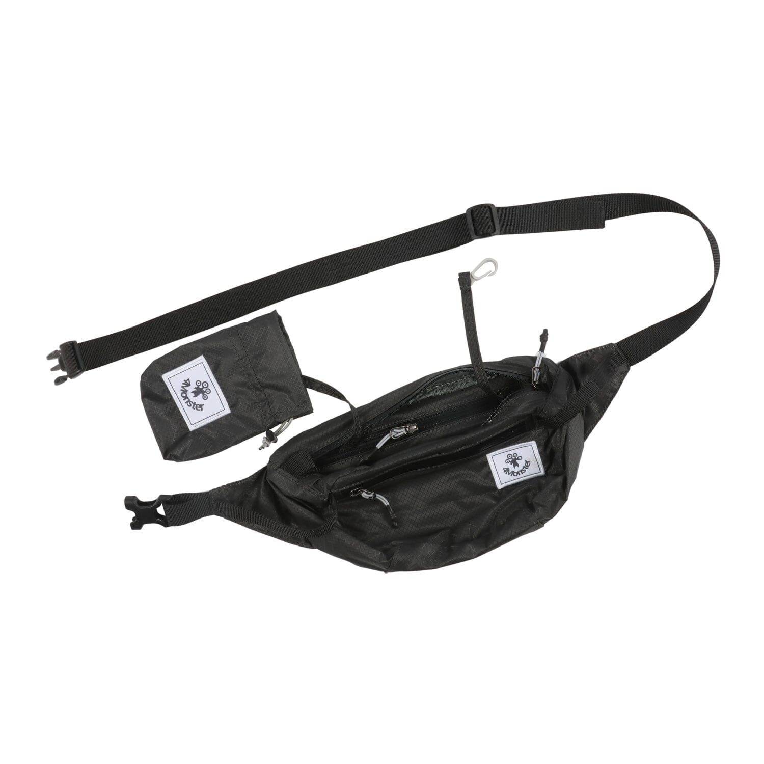 4Monster Hiking Waist Packs Portable with Multi-Pockets Adjustable Belts- Plain Color waist bag 4Monster Dark Grey 2L