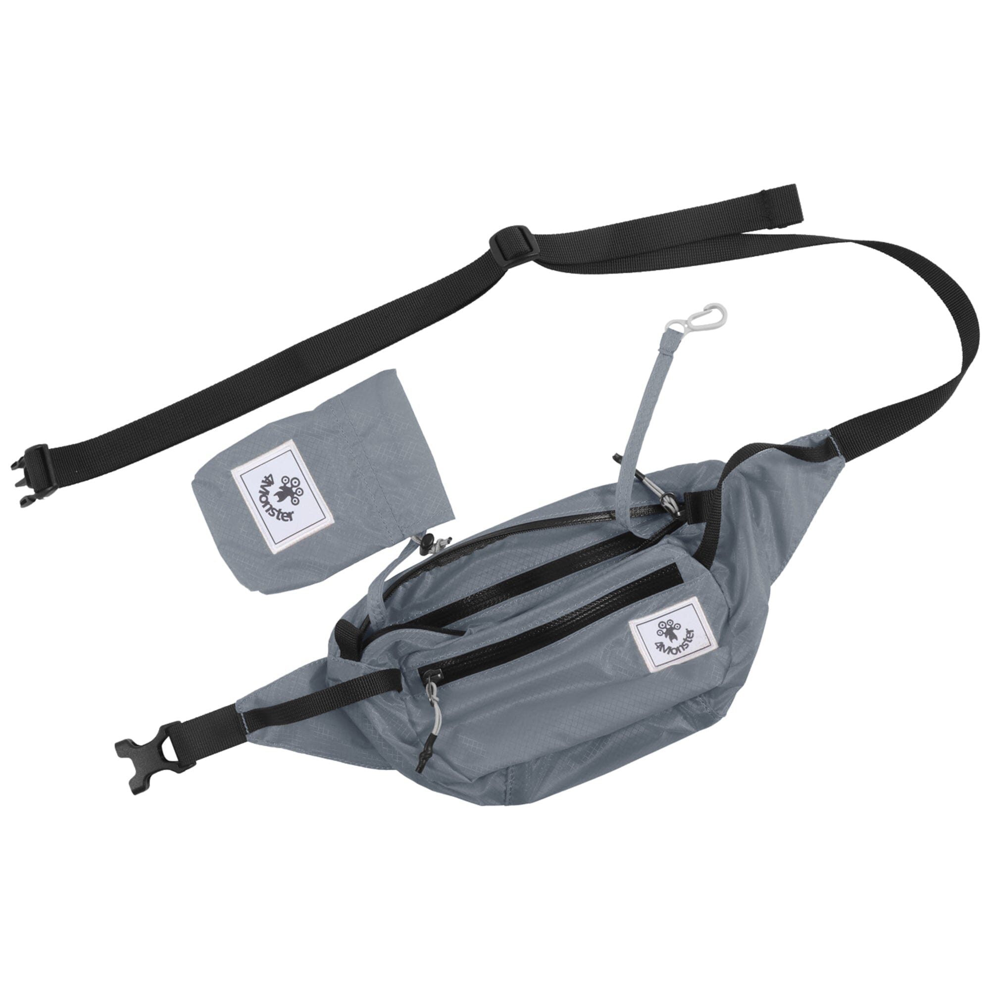 4Monster Hiking Waist Packs Portable with Multi-Pockets Adjustable Belts- Plain Color waist bag 4Monster Light Gray 2L