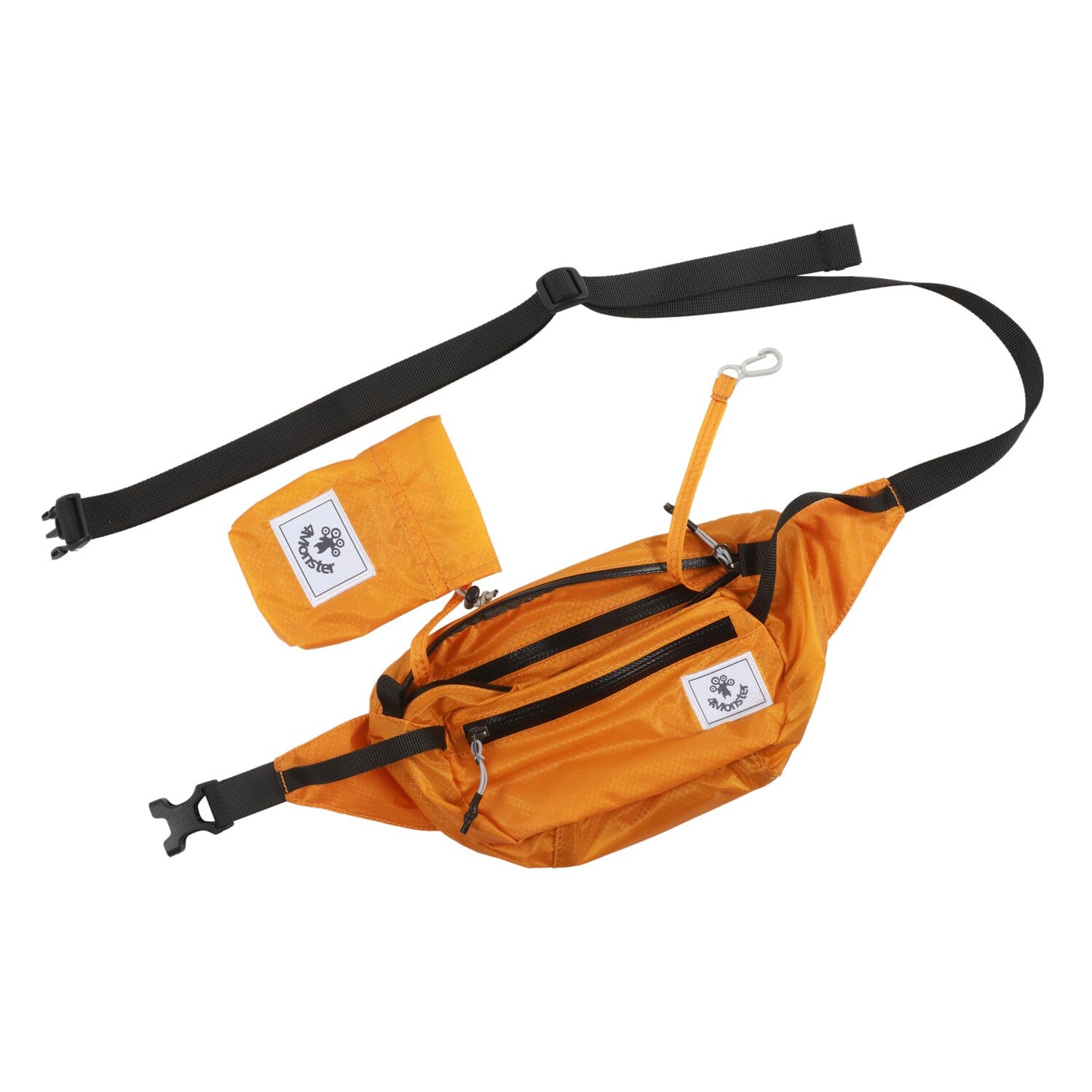 4Monster Hiking Waist Packs Portable with Multi-Pockets Adjustable Belts- Plain Color waist bag 4Monster Orange 2L