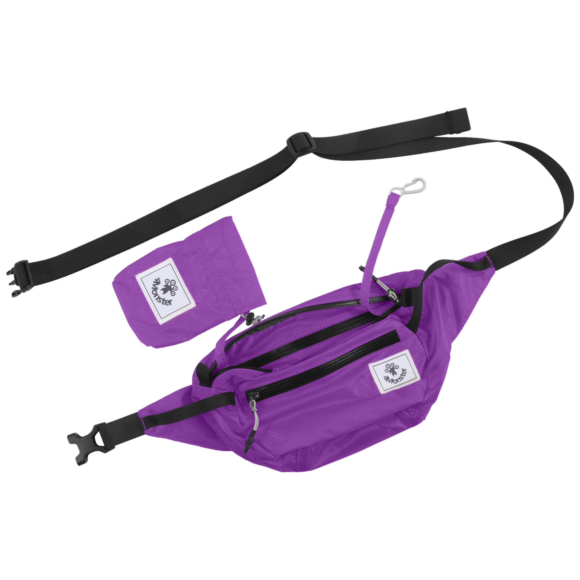 4Monster Hiking Waist Packs Portable with Multi-Pockets Adjustable Belts- Plain Color waist bag 4Monster Purple 2L