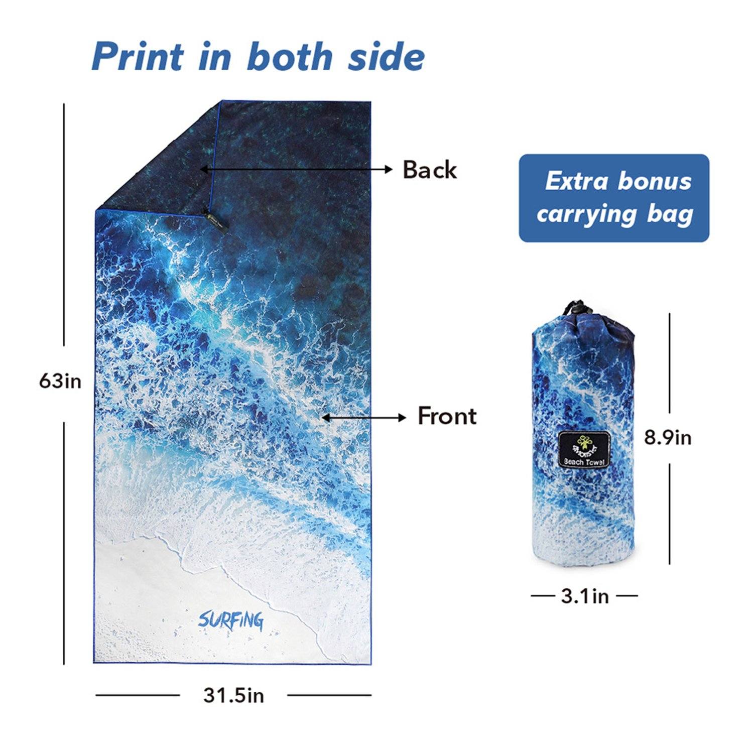 4Monster Ocean Series Microfiber Beach Towel microfiber towel 4Monster