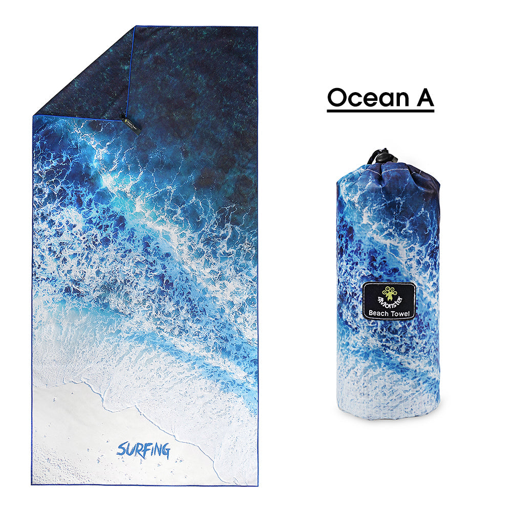 4Monster Ocean Series Microfiber Beach Towel microfiber towel 4Monster Ocean A X-Large (78 x 35 inches)