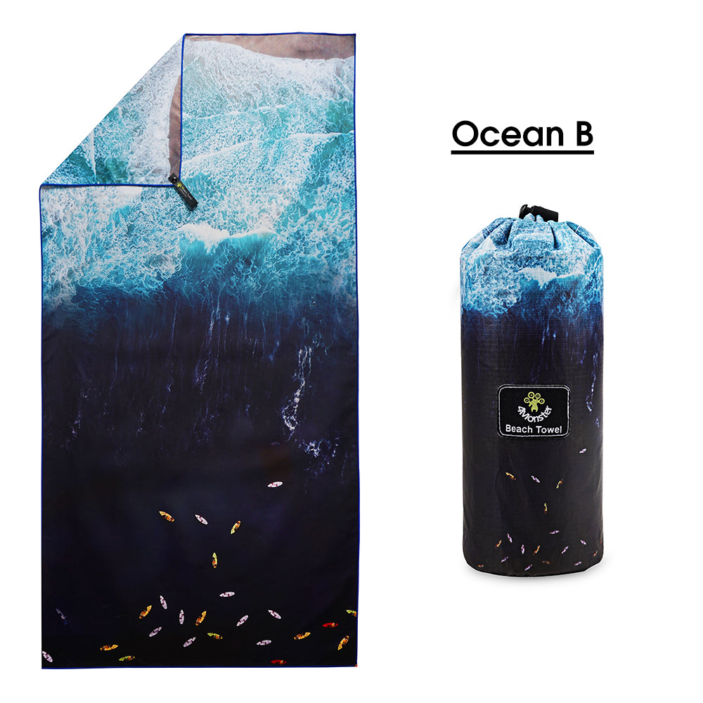 4Monster Ocean Series Microfiber Beach Towel microfiber towel 4Monster Ocean B X-Large (78 x 35 inches)