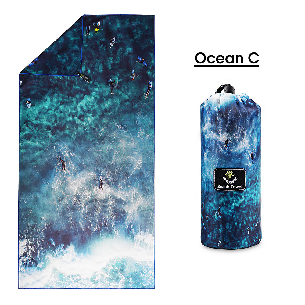 4Monster Ocean Series Microfiber Beach Towel microfiber towel 4Monster Ocean C X-Large (78 x 35 inches)