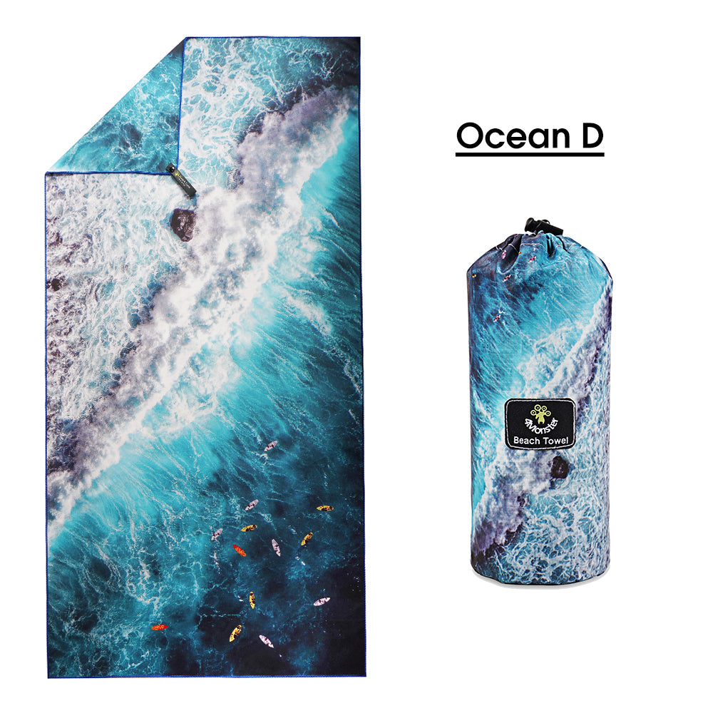 4Monster Ocean Series Microfiber Beach Towel microfiber towel 4Monster Ocean D X-Large (78 x 35 inches)