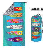 Load image into Gallery viewer, 4monster Ouick Dry Microfiber Surfboard Series Beach Towel 4monster outdoor Sailboat C 63 x 31.5 inches 