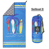 Load image into Gallery viewer, 4monster Ouick Dry Microfiber Surfboard Series Beach Towel 4monster outdoor Sailboat D 63 x 31.5 inches 