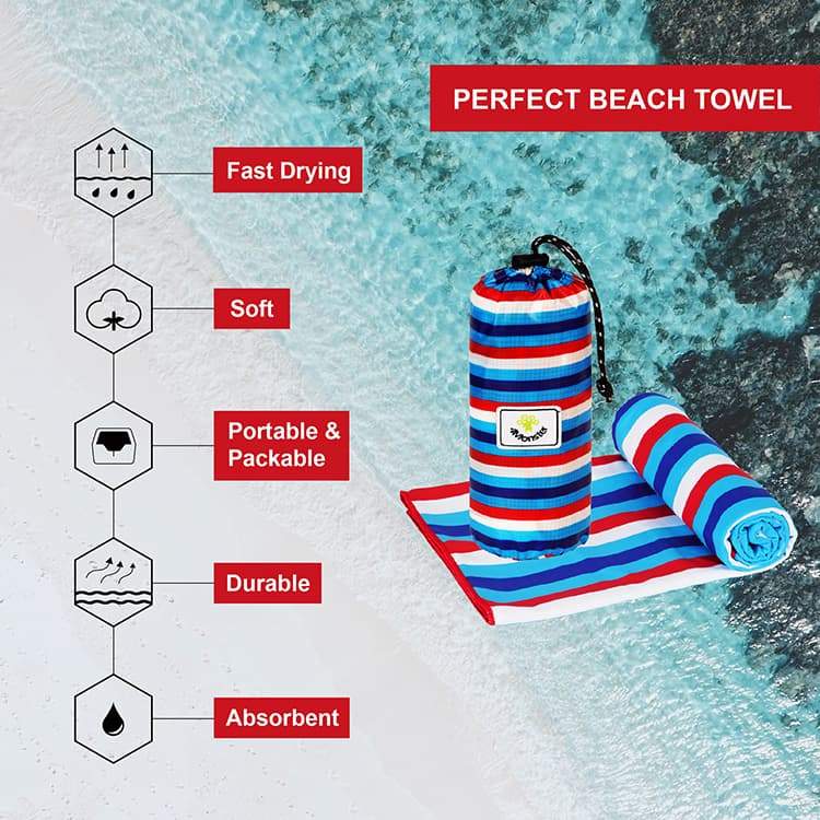 4Monster Quick Dry Beach Towel Sand Free Rainbow microfiber towel 4monster outdoor