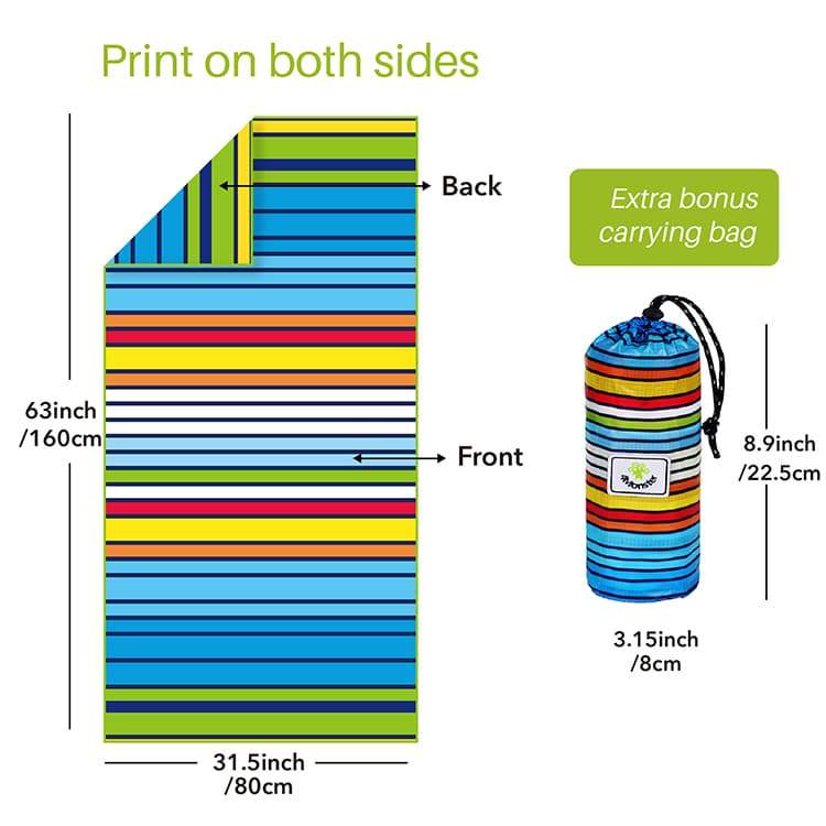 4Monster Quick Dry Beach Towel Sand Free Rainbow microfiber towel 4monster outdoor