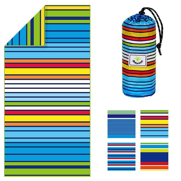 4Monster Quick Dry Beach Towel Sand Free Rainbow microfiber towel 4monster outdoor Large (63 x 31.5 inches) Rainbow A