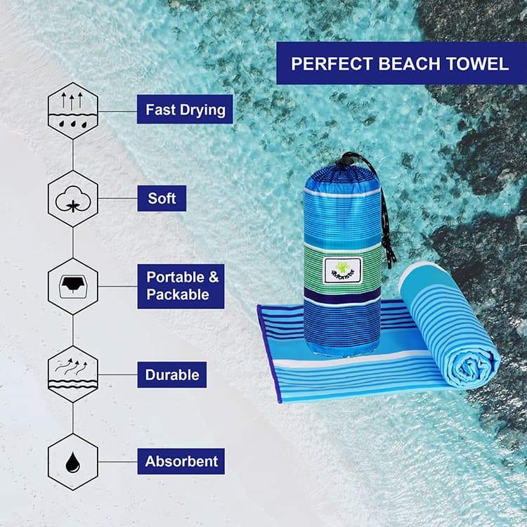 4Monster Quick Dry Beach Towel Sand Free Rainbow microfiber towel 4monster outdoor