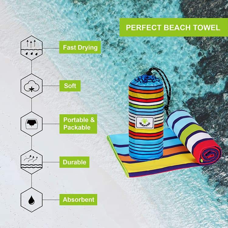 4Monster Quick Dry Beach Towel Sand Free Rainbow microfiber towel 4monster outdoor