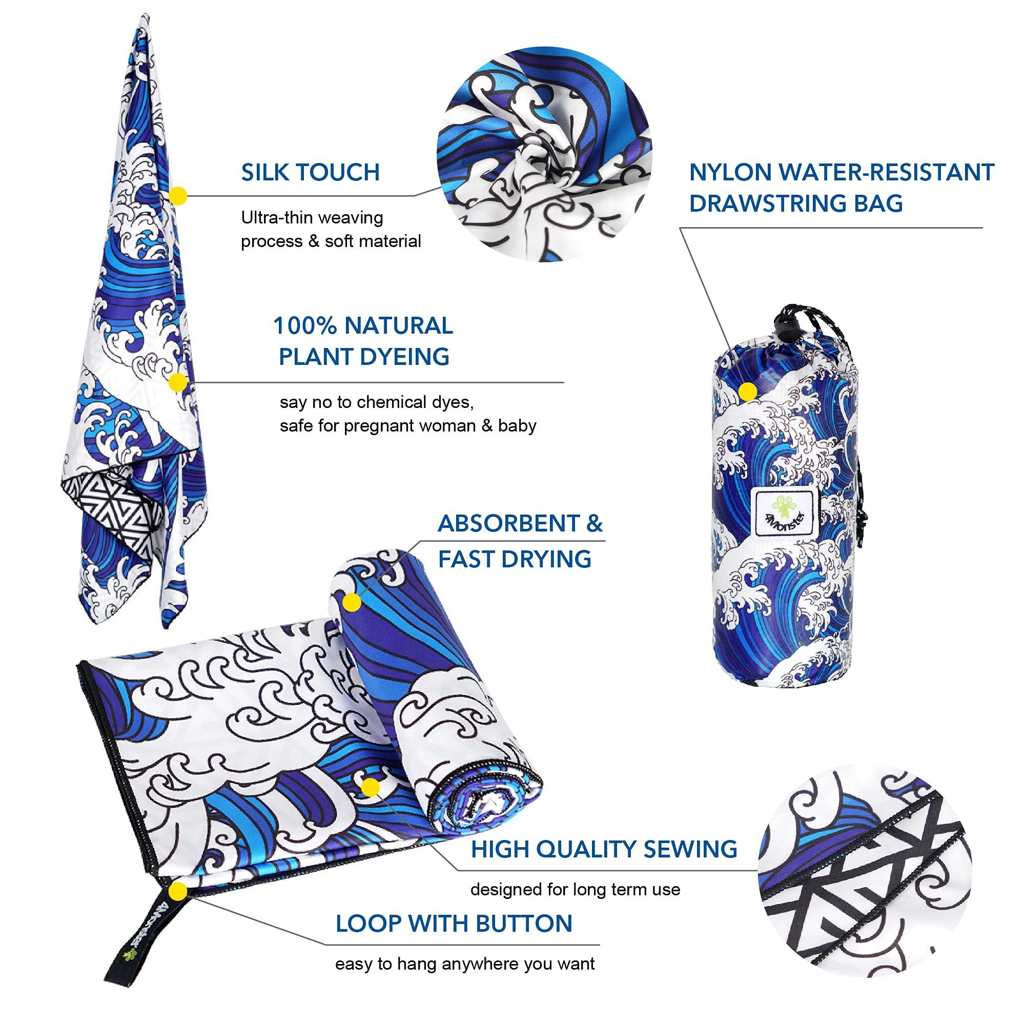 4Monster SAND-FREE BEACH TOWEL Single Sea A trave towel 4Monster