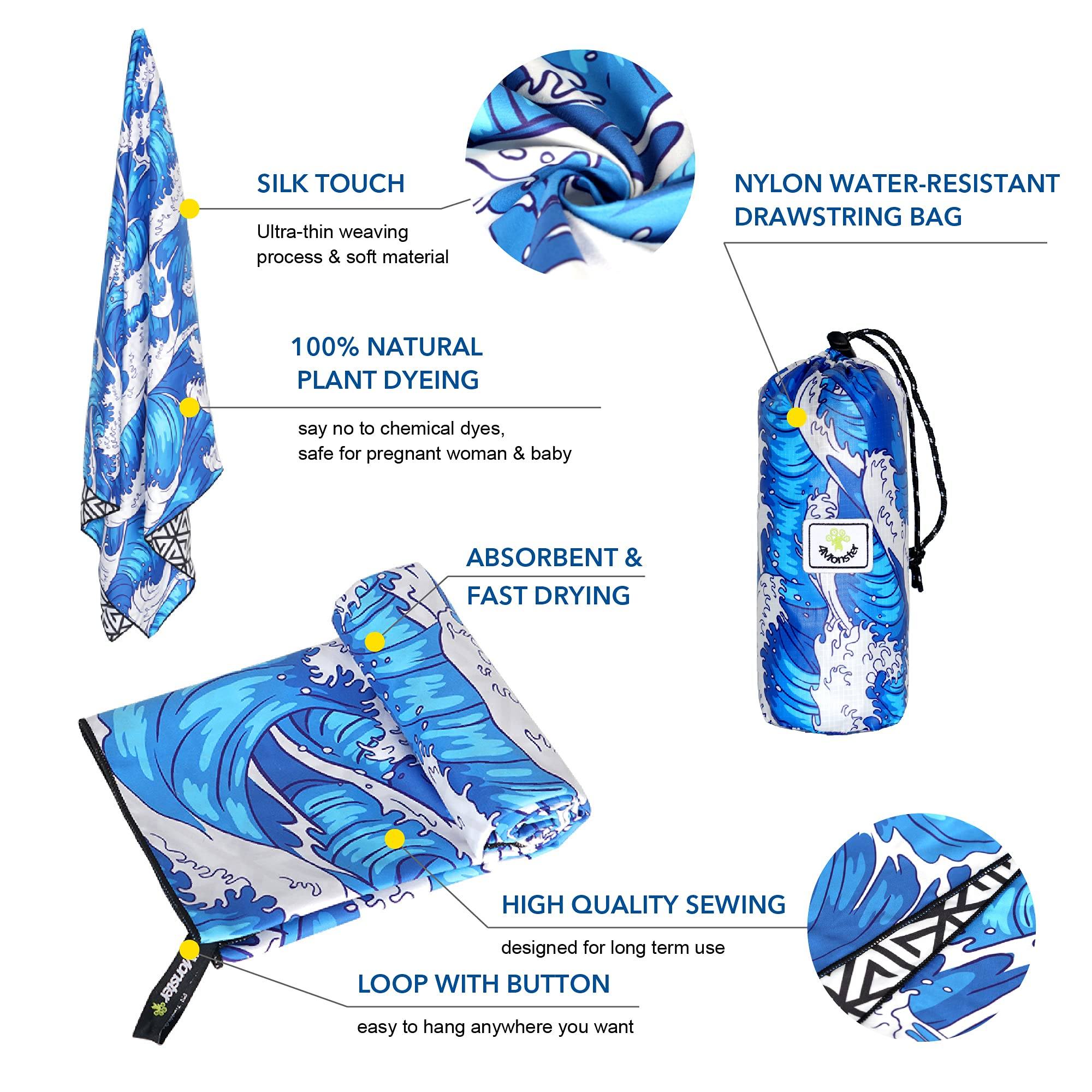 4Monster SAND-FREE BEACH TOWEL Single Sea B trave towel 4Monster