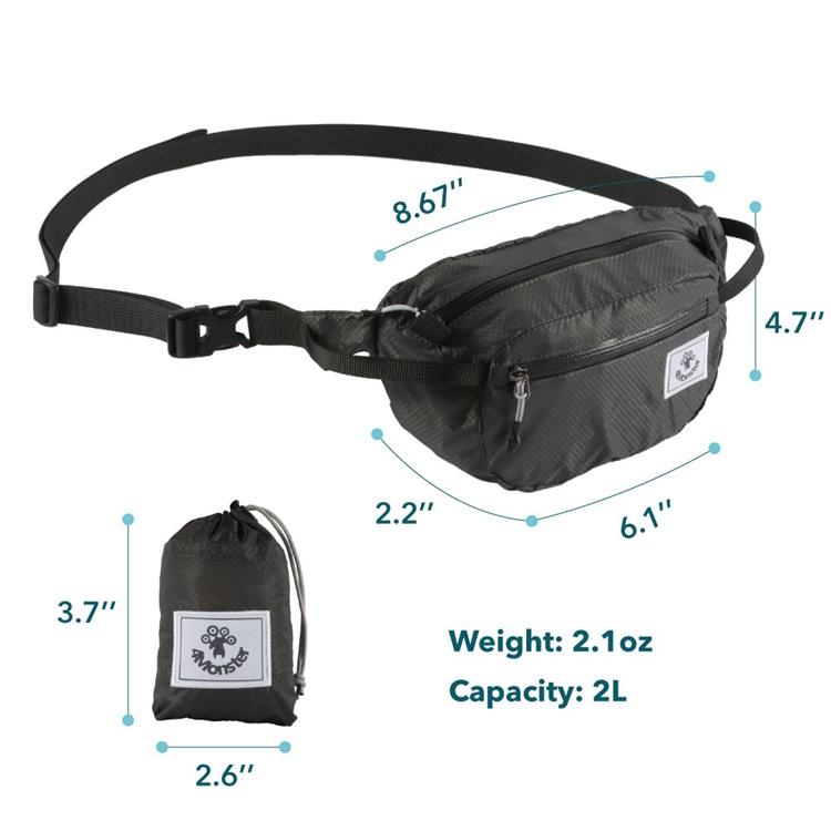 4Monster Hiking Waist Packs Portable with Multi-Pockets Adjustable Belts- Plain Color waist bag 4Monster