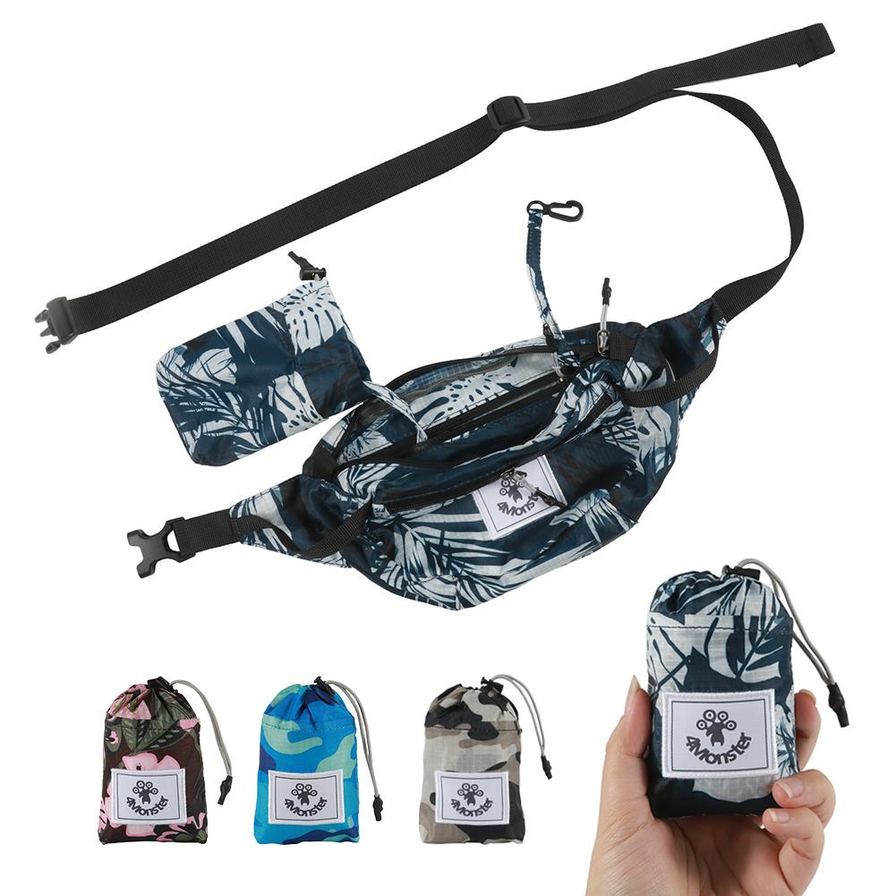 4Monster Hiking Waist Packs Portable with Multi-Pockets Adjustable Belts-Printed Style waist bag 4Monster Whiteleaf 2L