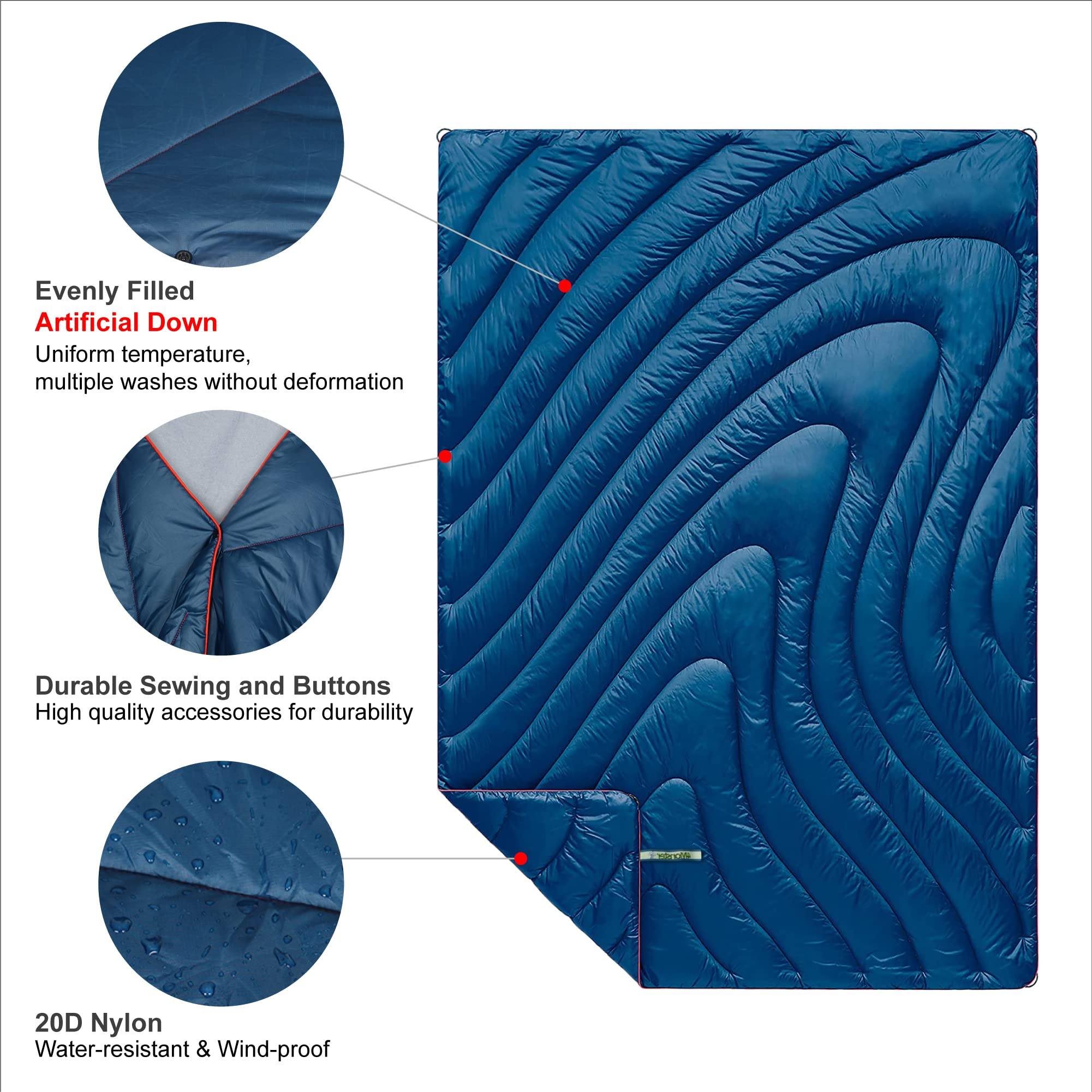4Monster Water-resistant Double Puffy Camping Packable Blanket Camping Blanket 4monster outdoor