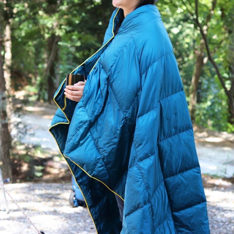 4Monster 650 Fill Power lightweight camping Packable Down Puffy Blanket - Water ripples Camping Blanket 4Monster
