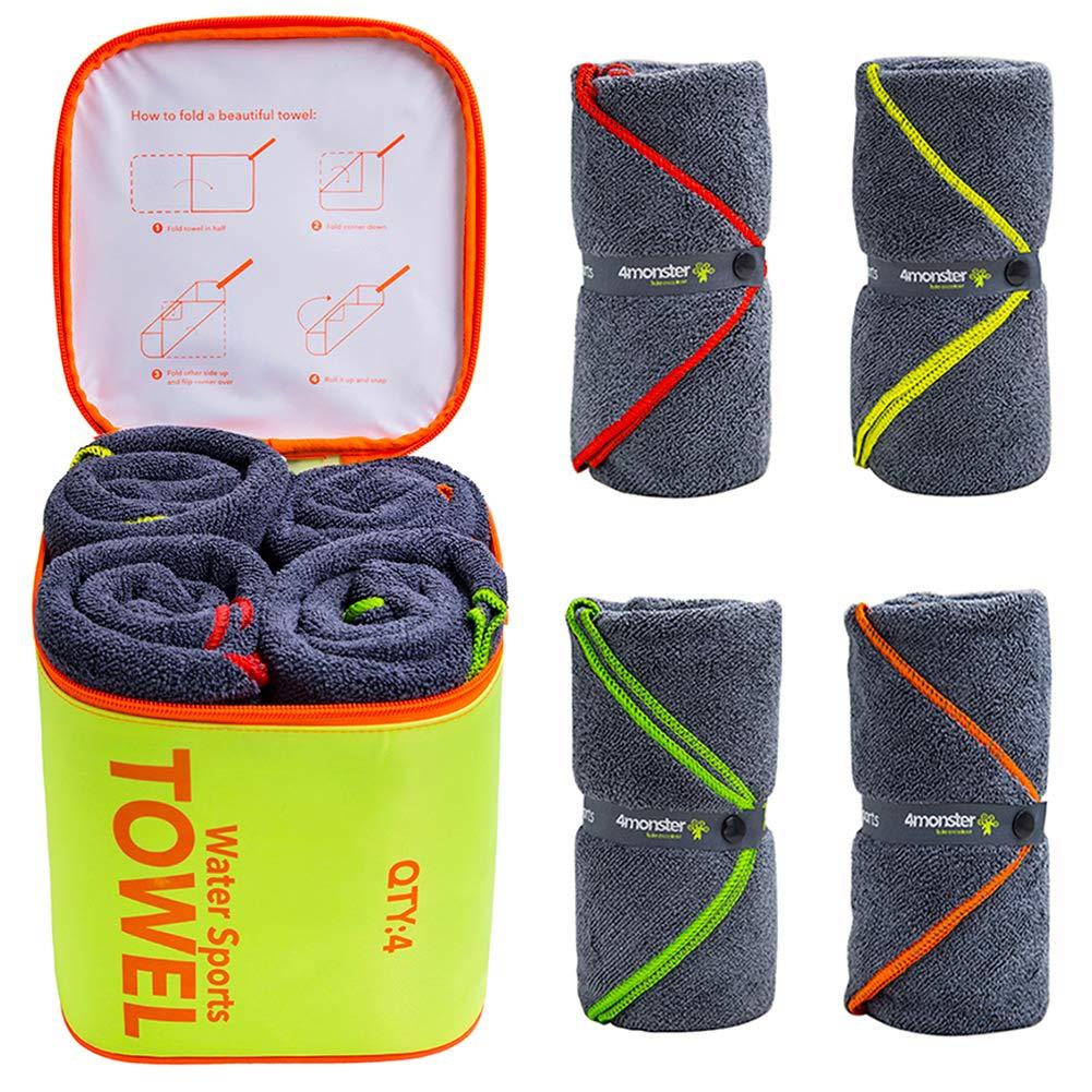 4Monster Water Sports Microfiber Terry Towel 4 In Set microfiber towel 4Monster 4-Green