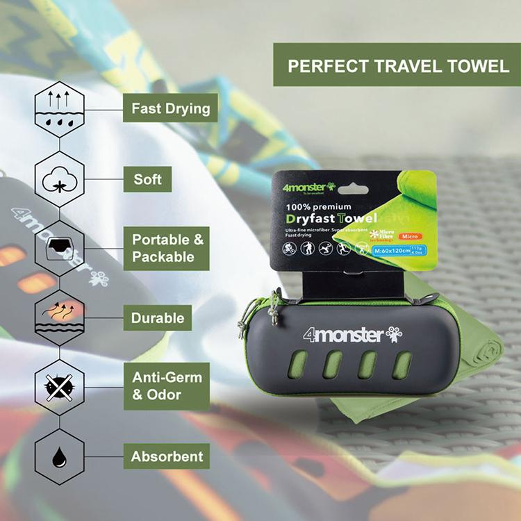 EVA Case 100% Polyester Microfiber Towel microfiber towel 4Monster