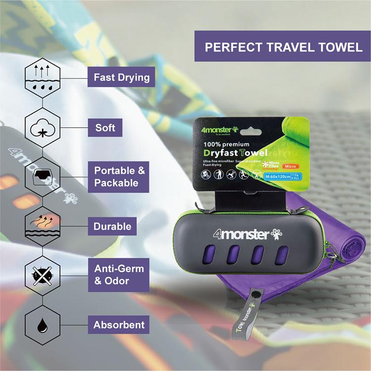 EVA Case 100% Polyester Microfiber Towel microfiber towel 4Monster