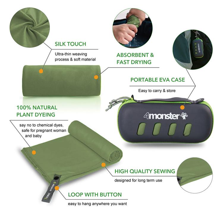EVA Case 100% Polyester Microfiber Towel microfiber towel 4Monster