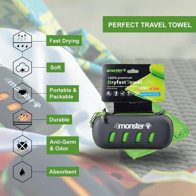 EVA Case 100% Polyester Microfiber Towel microfiber towel 4Monster