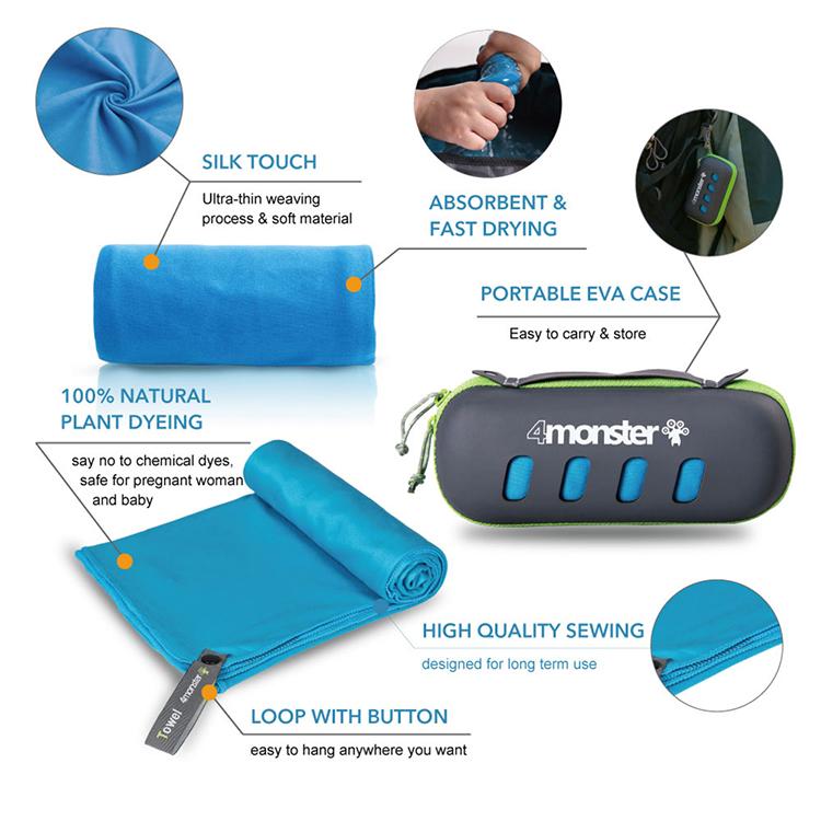 EVA Case 100% Polyester Microfiber Towel microfiber towel 4Monster