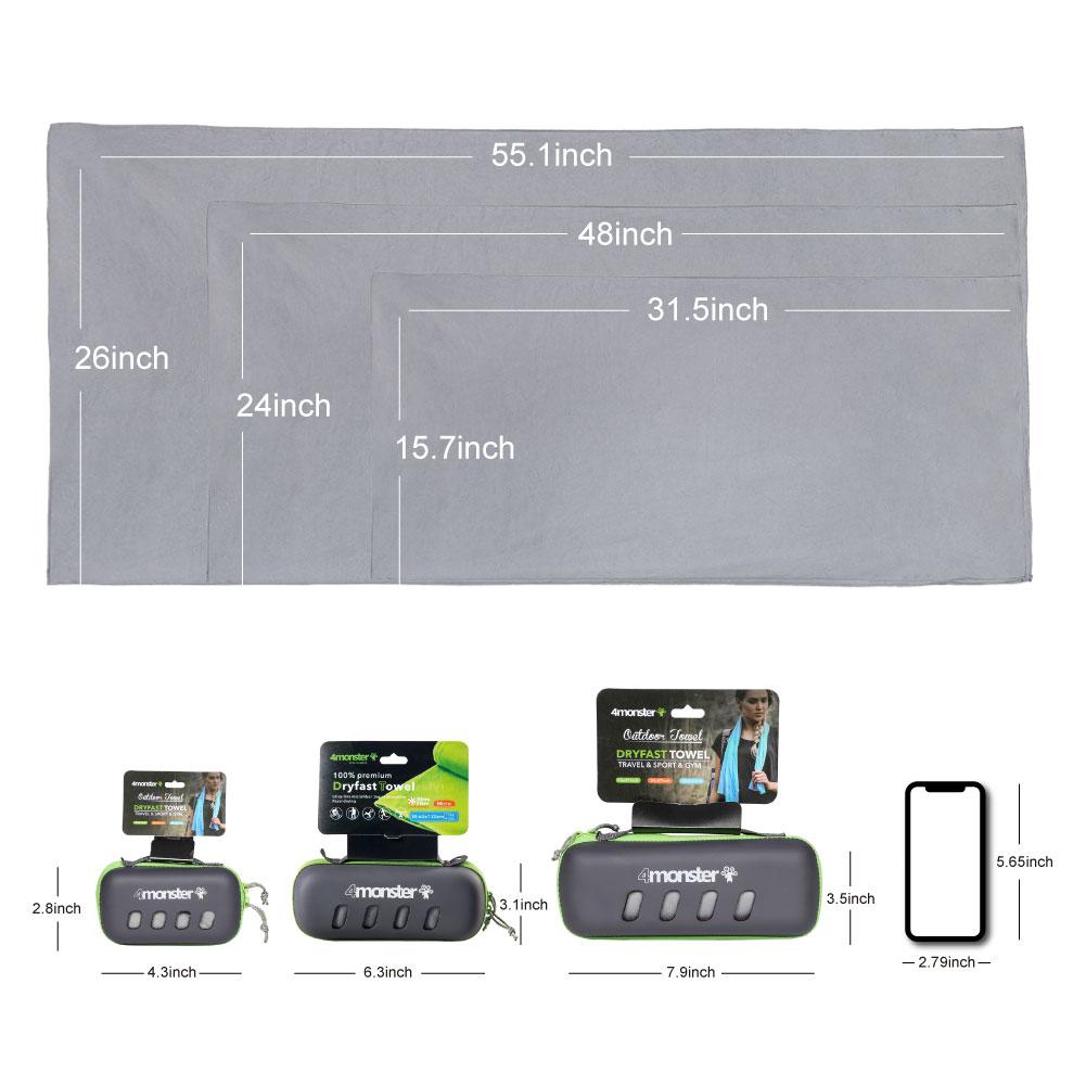 EVA Case 100% Polyester Microfiber Towel microfiber towel 4Monster