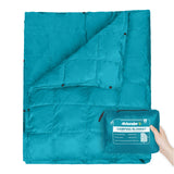 Cargar imagen en el visor de la galería, FREE SHIPPING 4Monster Feather Silk Blanket blanket 4monster outdoor Peacock Blue L (55”X 69”) 