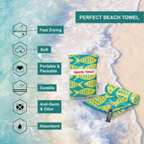 Bild in Galerie-Viewer laden, 4Monster Microfiber Beach Towel Quick Dry Absorbent Lightweight Towel Fish Fashion microfiber towel 4Monster 
