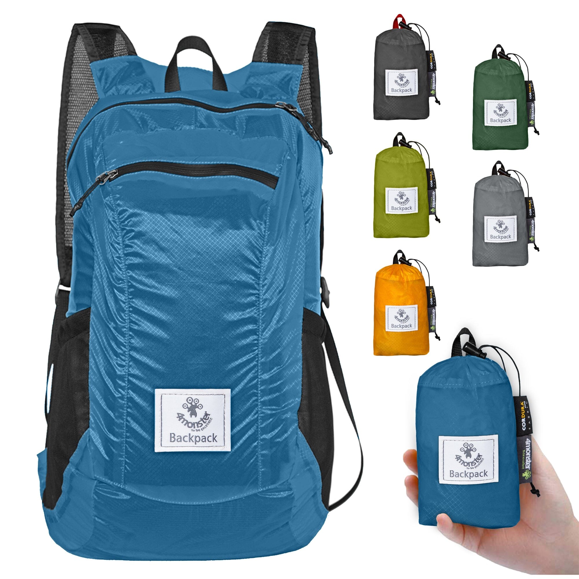 4Monster Hiking Daypack,Water Resistant Packable Backpack, 24Liters, Grey, adult Unisex, Gray