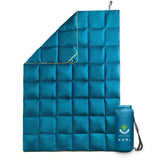 Load image into Gallery viewer, 4Monster lightweight camping Packable Down Puffy Blanket - Trellis Camping Blanket 4Monster Peacock Blue S (50”X70”) 