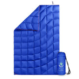 Bild in Galerie-Viewer laden, 4Monster 650 Fill Power lightweight camping Packable Down Puffy Blanket - Water ripples Camping Blanket 4Monster M (54”x80”) Blue 