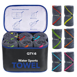 Load image into Gallery viewer, As low as $9.9-4Monster Water Sports Microfiber Terry Towel 4 In Set microfiber towel 4Monster Black Pack of 6 - Package + towel 